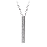 Collier - Argent pendentif barre en cz - CHS685