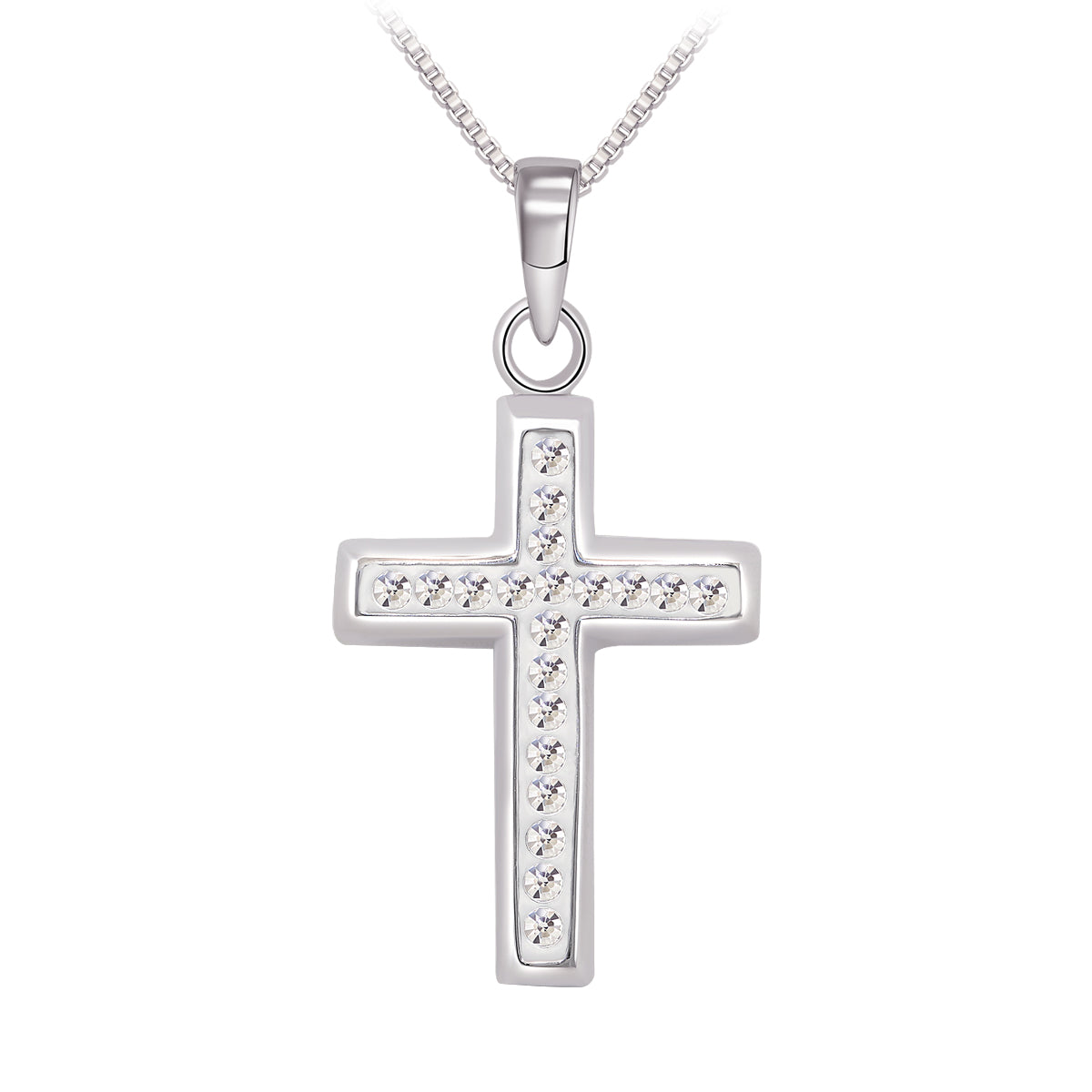 Collier - Argent pendentif croix cristal Swarovski - CHS688