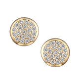 Studs - Argent plaqué or dôme grappe en cz - BOS402
