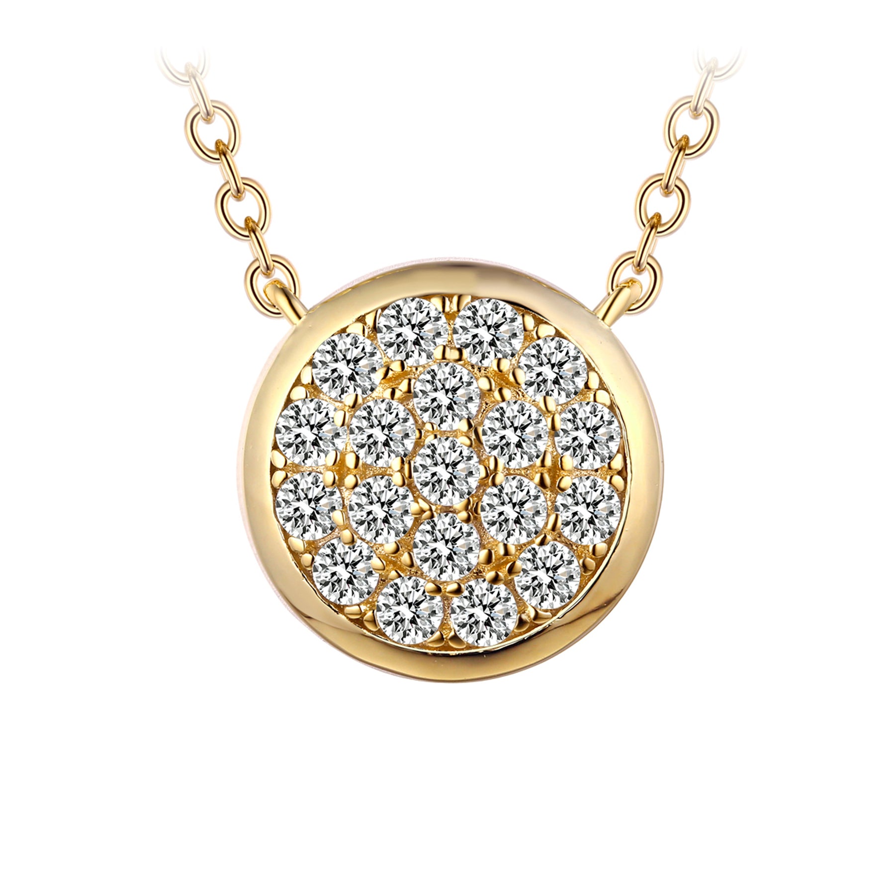 Collier - Argent plaqué or pendentif dôme grappe en cz - CHS690