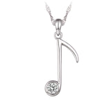 Collier - Argent pendentif note de musique cz - CHS691
