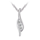 Collier - Argent pendentif trois pierres cz torsadé - CHS694