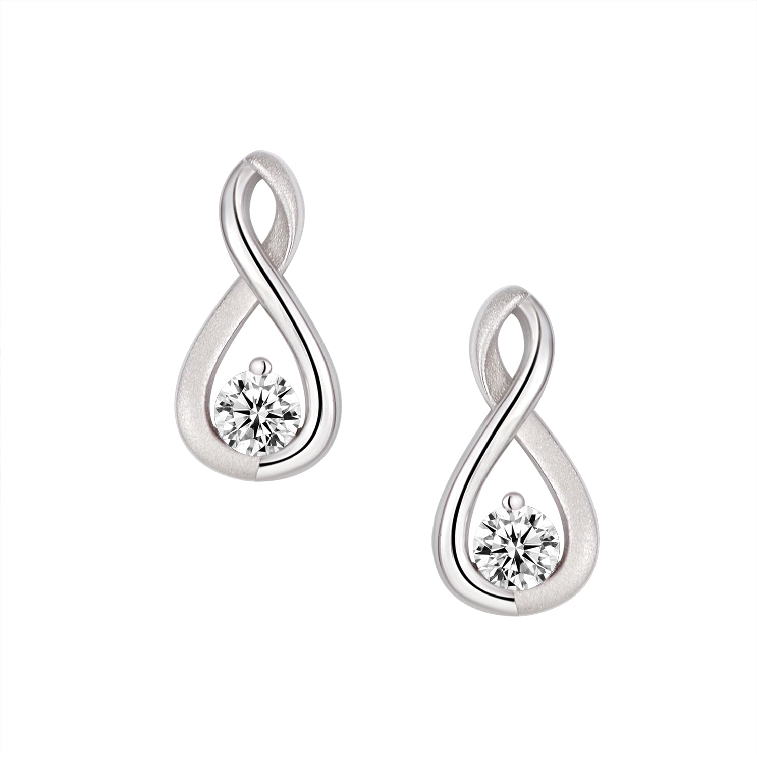 Studs - Argent torsadées en cz - BOS406