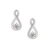 Studs - Argent torsadées en cz - BOS406