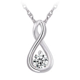 Collier - Argent pendentif torsadé en cz - CHS696