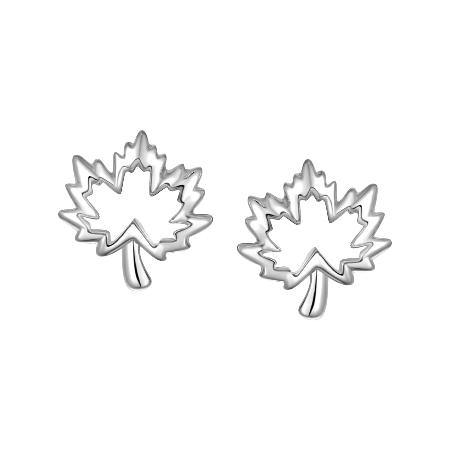 Studs - Argent feuille d'érable - BOS407