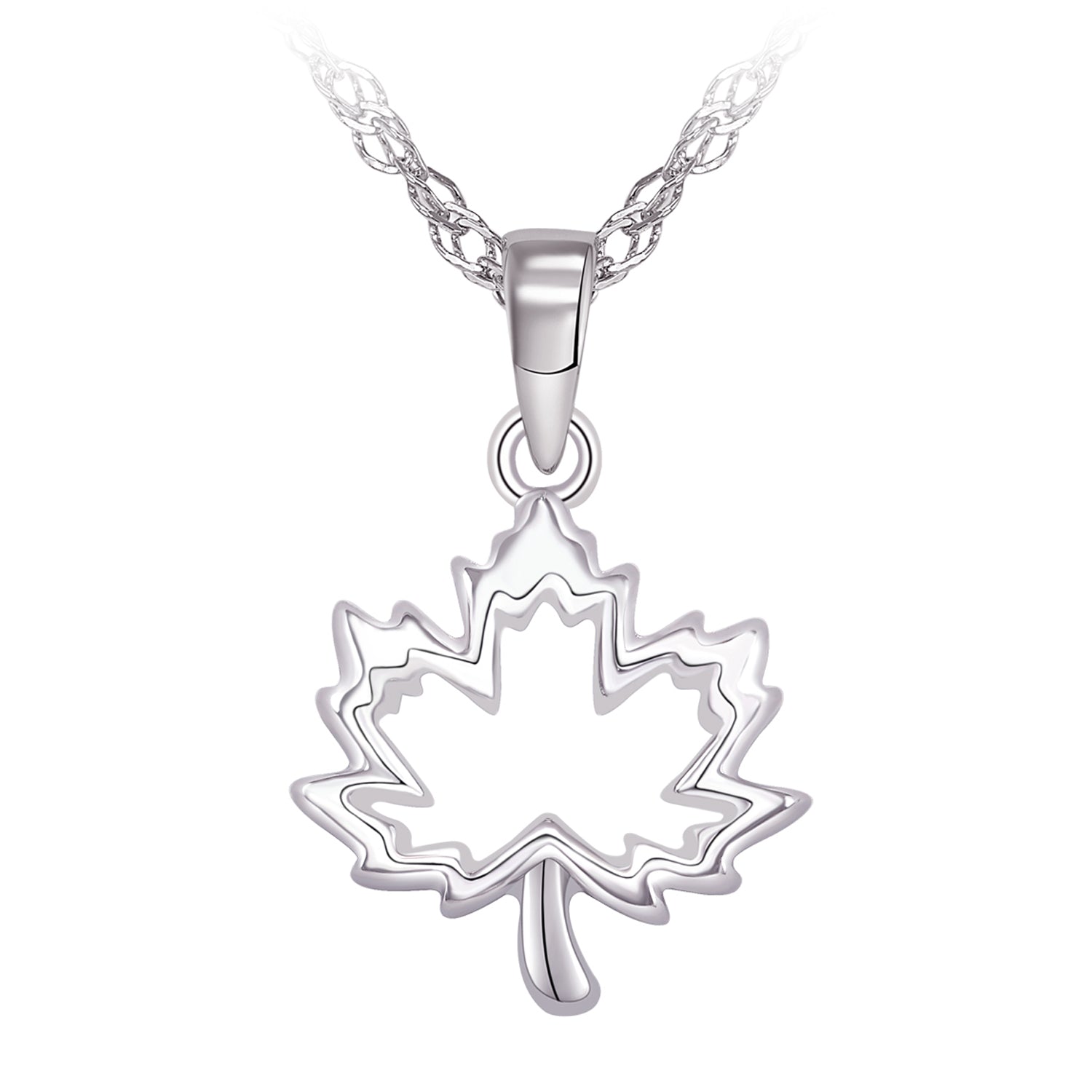 Collier - Argent pendentif feuille d'érable - CHS697