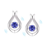 Studs - Argent pierre tanzanite dansante larme - BOS409