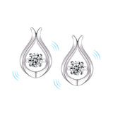 Studs - Argent pierre cz dansante larme - BOS408