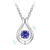 Collier - Argent pendentif pierre tanzanite dansante larme - CHS699