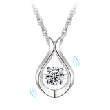 Collier - Argent pendentif pierre cz dansante larme - CHS698