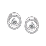 Studs - Argent double cercle en cz - BOS410