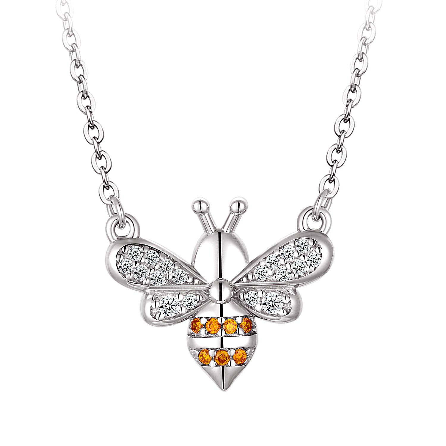 Collier - Argent pendentif abeille en cz - CHS701