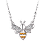 Collier - Argent pendentif abeille en cz - CHS701