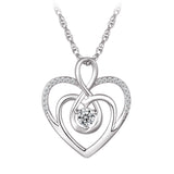 Collier - Argent pendentif double coeur et infini en cz - CHS703