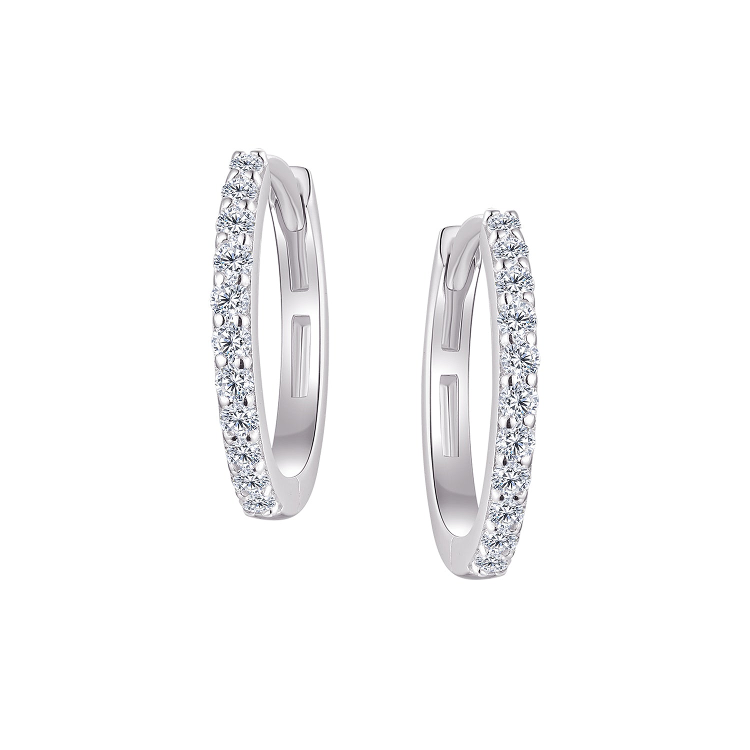 Hoops - Argent pavé de cz 1.6mm X 14mm - BOS411