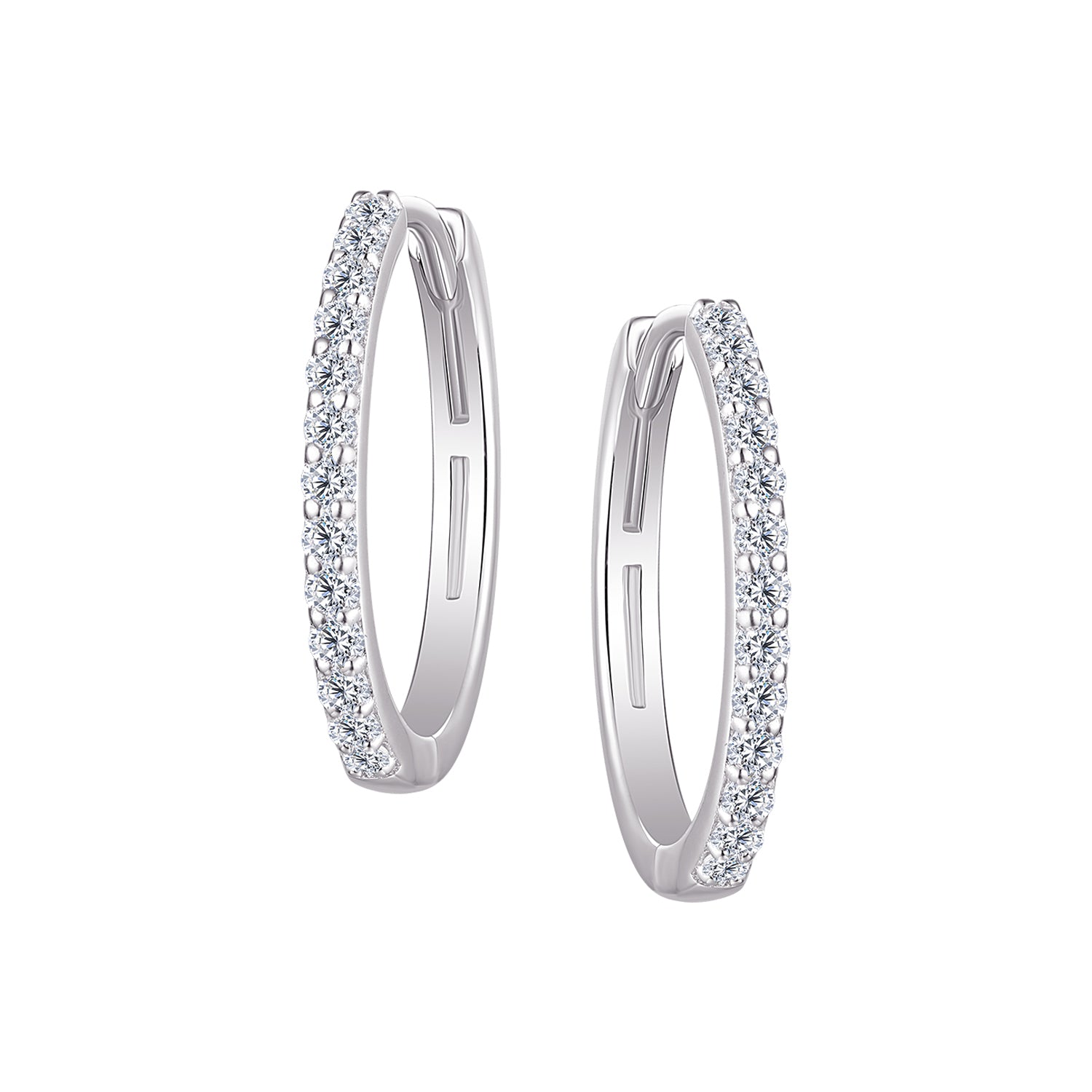 Hoops - Argent pavé de cz 1.6mm X 17mm - BOS412