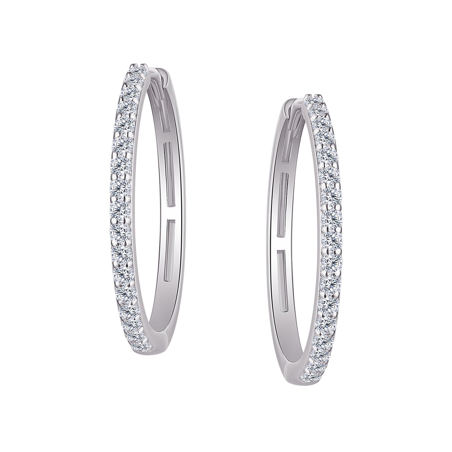 Hoops - Argent pavé de cz 1.6mm X 20mm - BOS413
