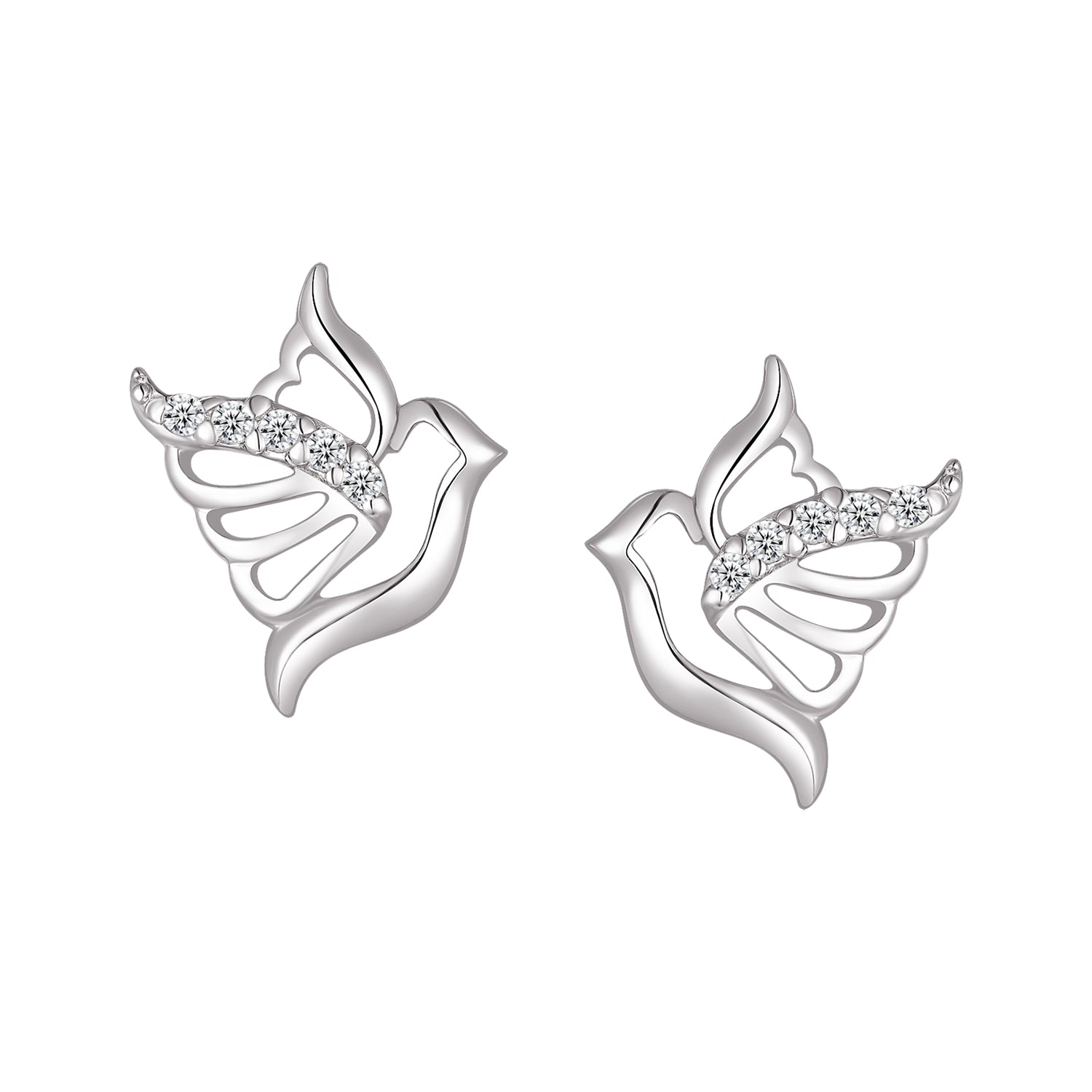 Studs - Argent colombe cz - BOS414