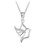 Collier - Argent pendentif colombe cz - CHS704