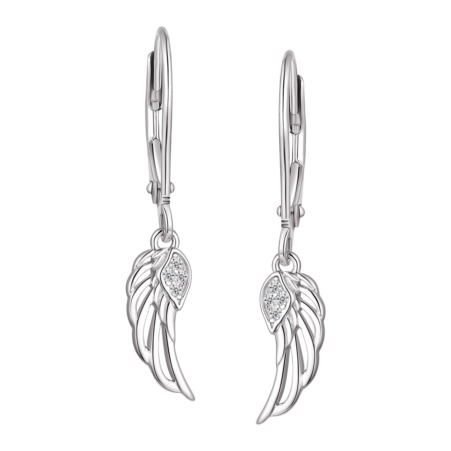 Hoops - Argent ailes d'ange pendantes cz - BOS415