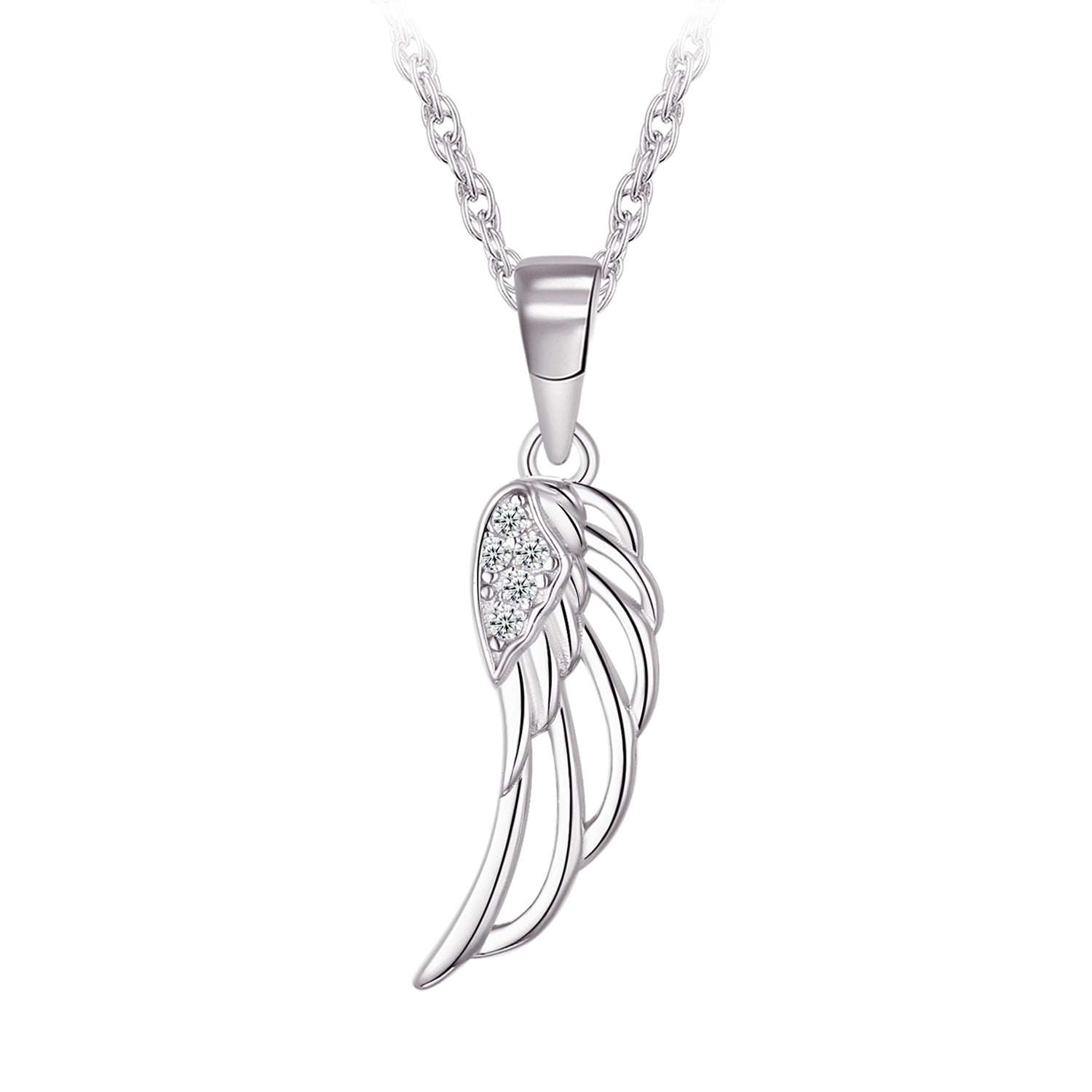 Collier - Argent pendentif ailes d'ange cz - CHS705