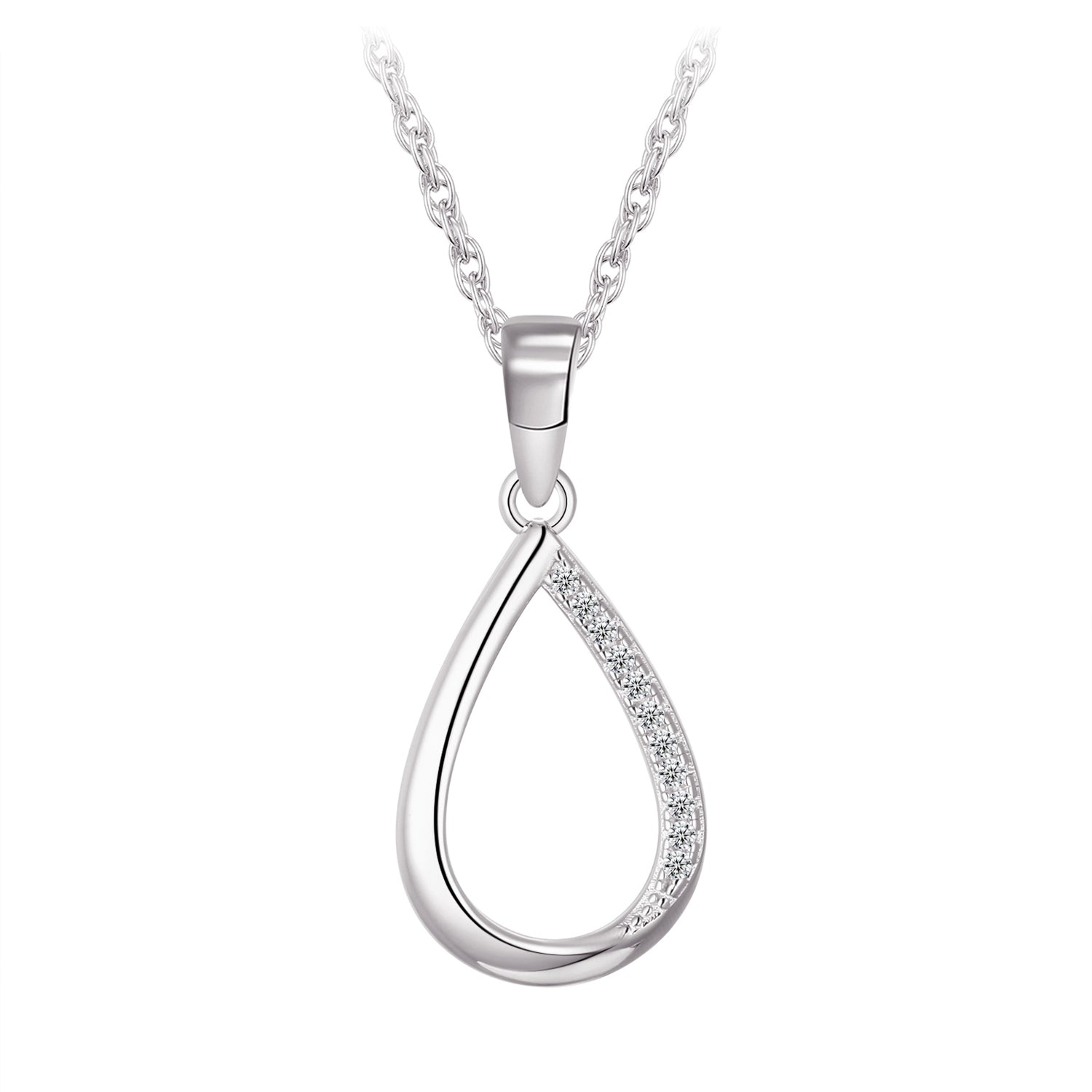 Collier - Argent pendentif larme en cz - CHS709