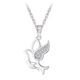 Collier - Argent pendentif colombes en cz - CHS710