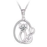 Collier - Argent pendentif chaton en cz - CHS711