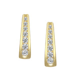 Studs - Argent  plaqué or demi-anneaux en cz - BOS425