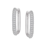 Hoops - Argent rectangulaires pavé de cz - BOS426