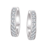 Hoops - Argent pierres cz en canal 3.5mm X 20mm - BOS427