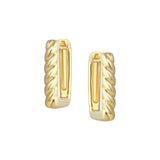 Hoops - Argent plaqué or carrés torsadés - BOS429