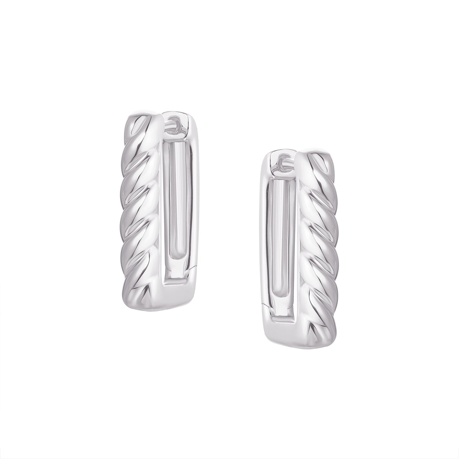 Hoops - Argent carrés torsadés - BOS428