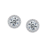 Studs - Argent halo en cz - BOS431