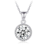 Collier - Argent pendentif halo en cz - CHS716