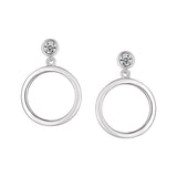 Studs - Argent cercle pendante cz - BOS434