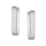 Hoops - Argent strié rectangulaire - BOS435