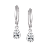 Hoops - Argent pierre cz coupe poire pendante - BOS437
