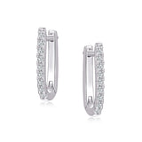 Huggies - Argent rectangulaires pavé de cz 1.5mm X 9mm - BOS442