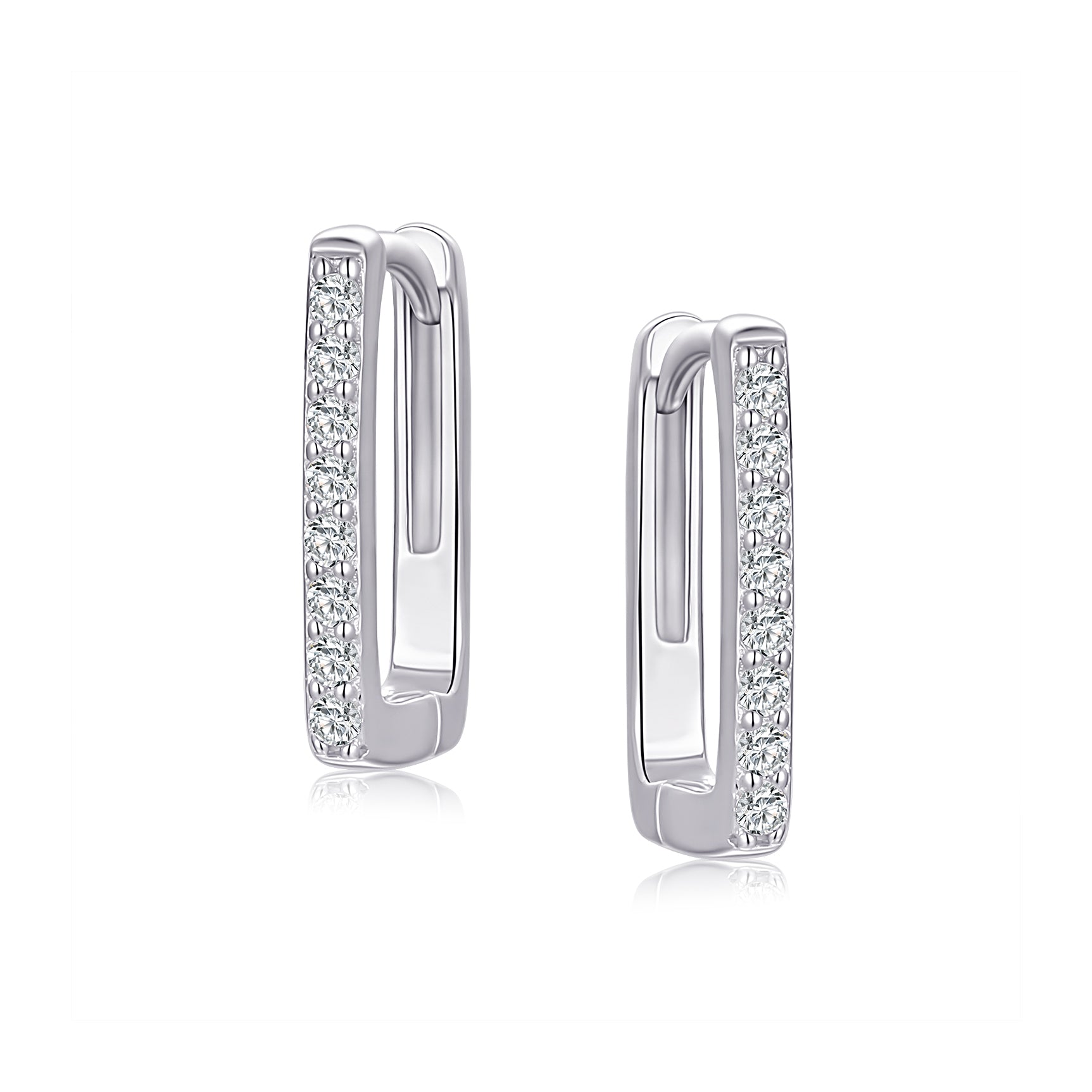 Huggies - Argent rectangulaires en cz - BOS444