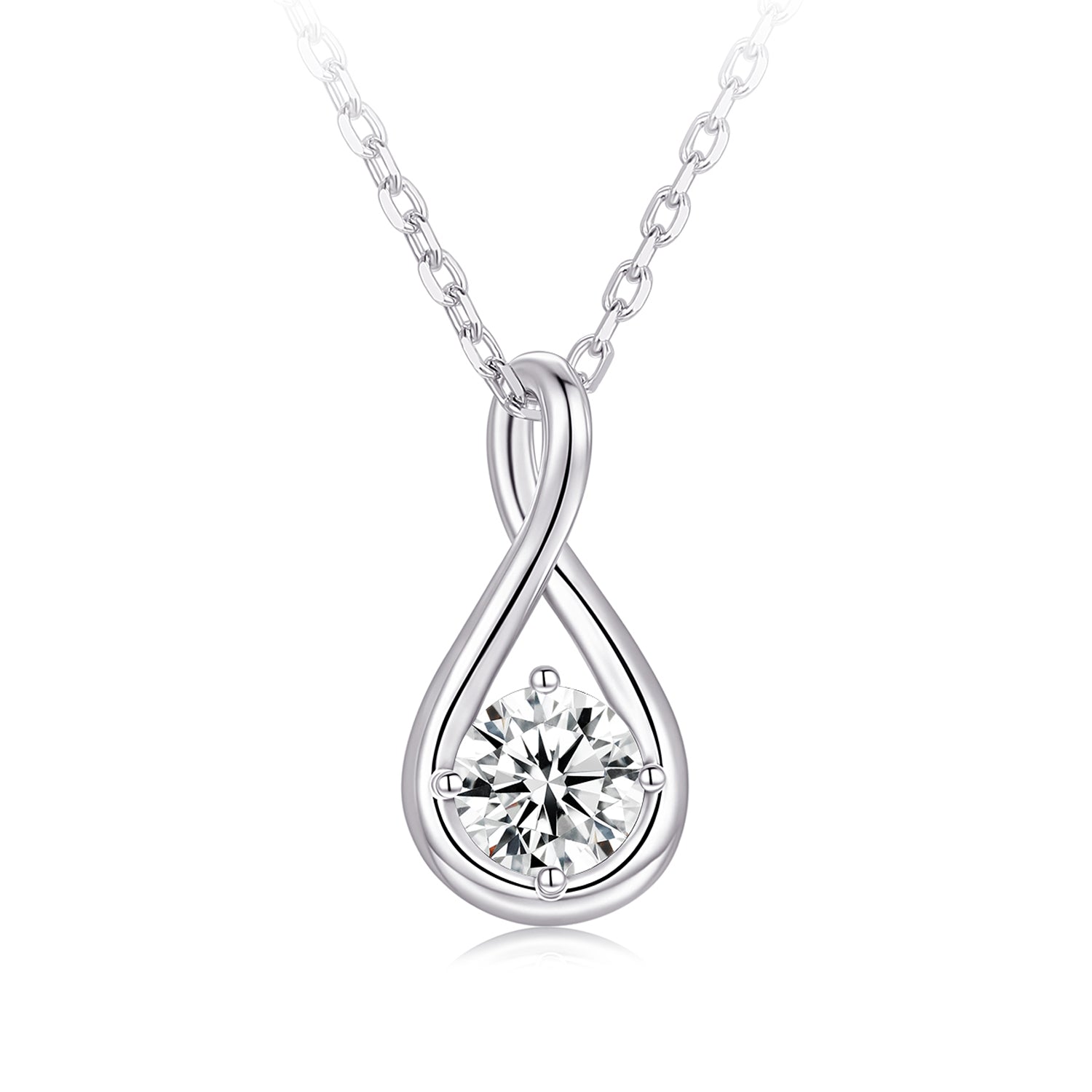 Collier - Argent pendentif infini avec pierre cz - CHS719
