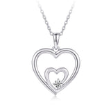 Collier - Argent pendentif double coeur cz - CHS720