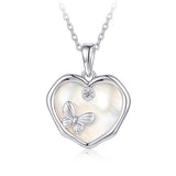 Collier - Argent pendentif coeur nacre & cz - CHS721