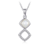 Collier - Argent pendentif nacre & cz - CHS722