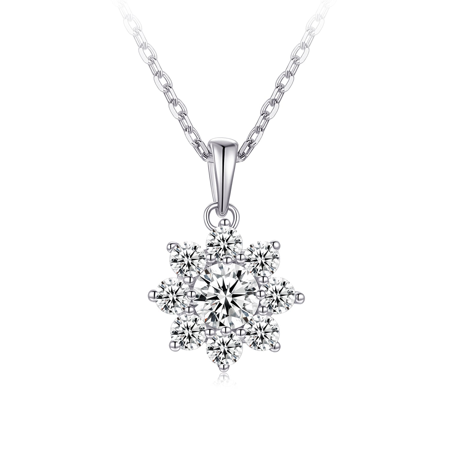 Collier - Argent pendentif fleur en cz - CHS724