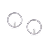 Studs - Argent cercle avec cz - BOS446
