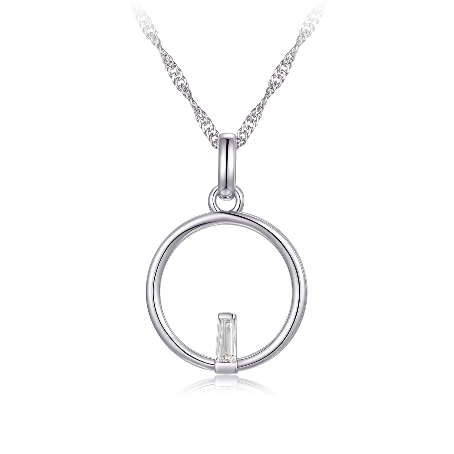Collier - Argent pendentif cercle avec cz - CHS727