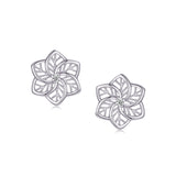 Studs - Argent fleur en cz - BOS447