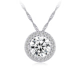 Collier - Argent pendentif halo en cz - CHS729